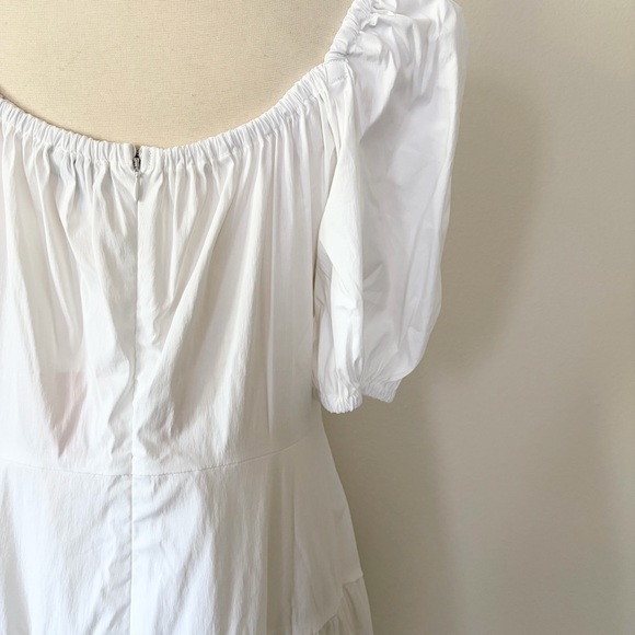 Pearl by Lela Rosa NWT White Cotton Poplin Tiered Dress Large L - Picture 6 of 8